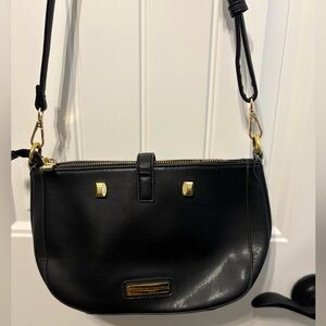 Adrienne Vittadini Black Leather Crossbody Bag